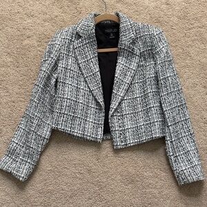 Rachel Zoe Monochrome Tweed Blazer